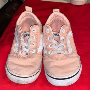 Vans Pink and White Low-Top Sneakers